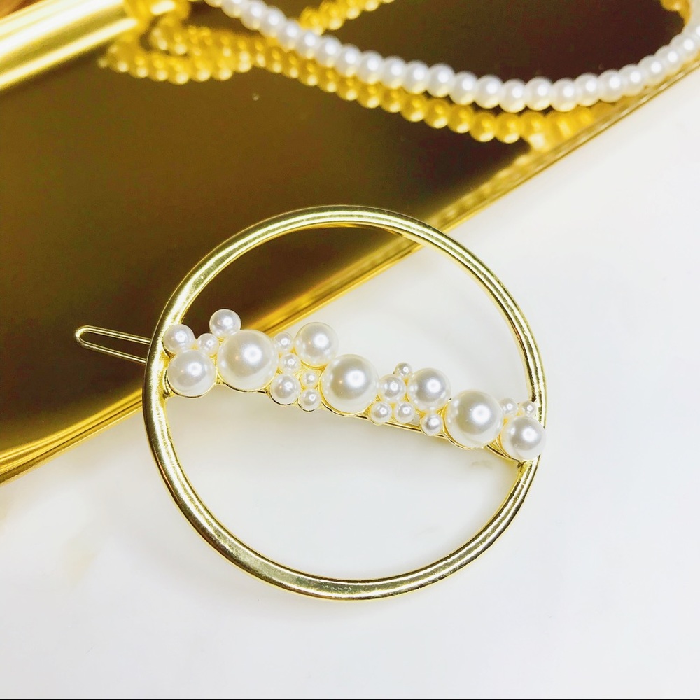 New Pearl Circle Hair Pin